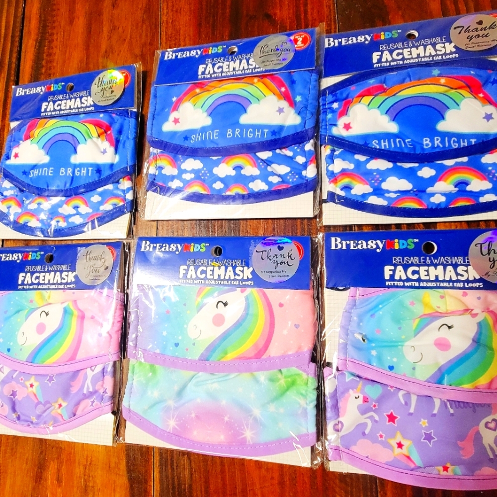 Kids Reusable Facemasks (2 packages x $21)